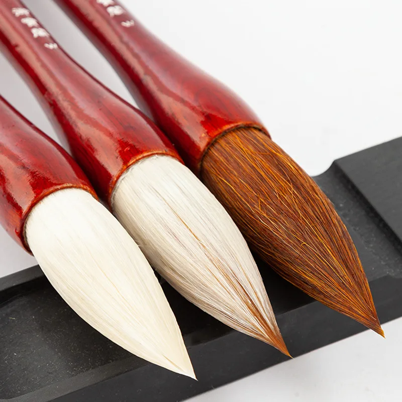 

Woolen Hair Chinese Calligraphy Painting Brush Hopper-shaped Brush Larger Regular Script Calligraphie Writing Couplets Brush Pen