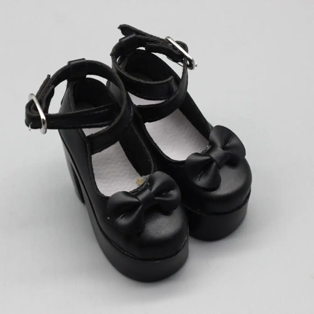 Scarpe in pelle PU 60 cm Principessa Bowknot Abbigliamento causale Scarpe con tacco alto 7,8 cm Fatte a mano 1/3 Scarpe Accessori