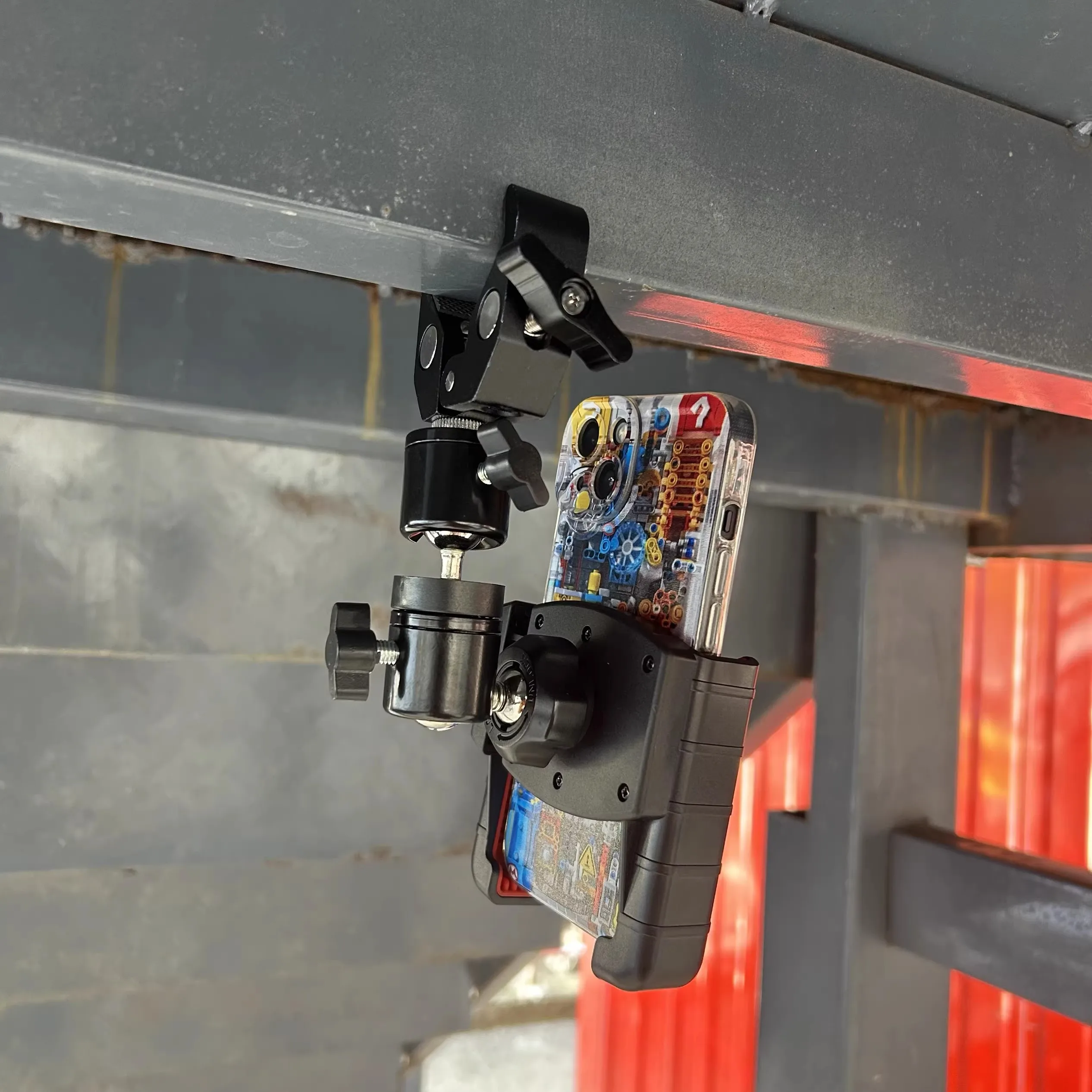 

Excavator Shockproof Mobile Phone Holder Truck Universal Mount 360 Degree Pan Tilt Clamp Bicycle Riding Navigation Holder
