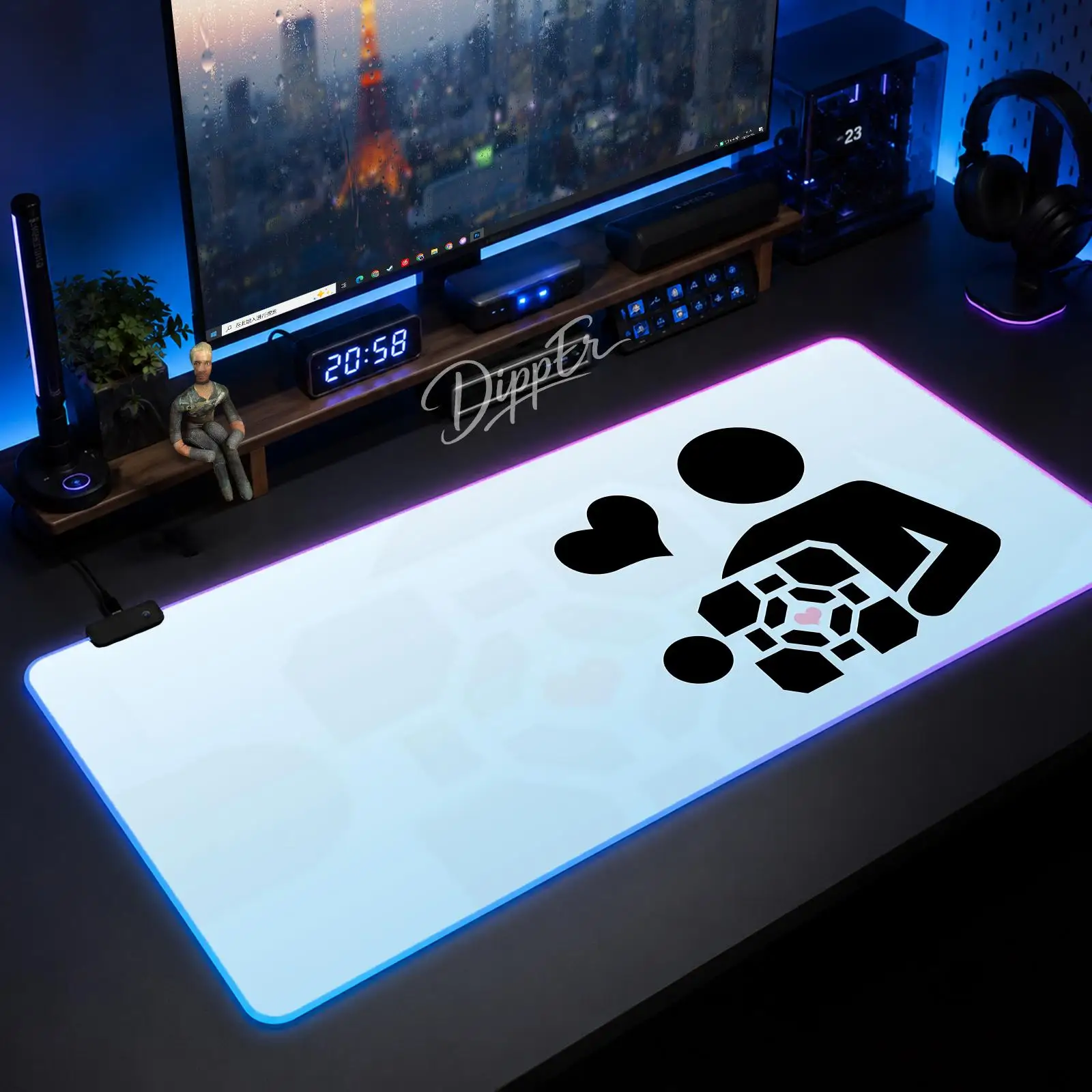 

Ii Portal2 Mouse Pad Gaming Anime Mouse Pad XXL RGB Desk Mats LED Table Pads Backlit Rubber Desktop