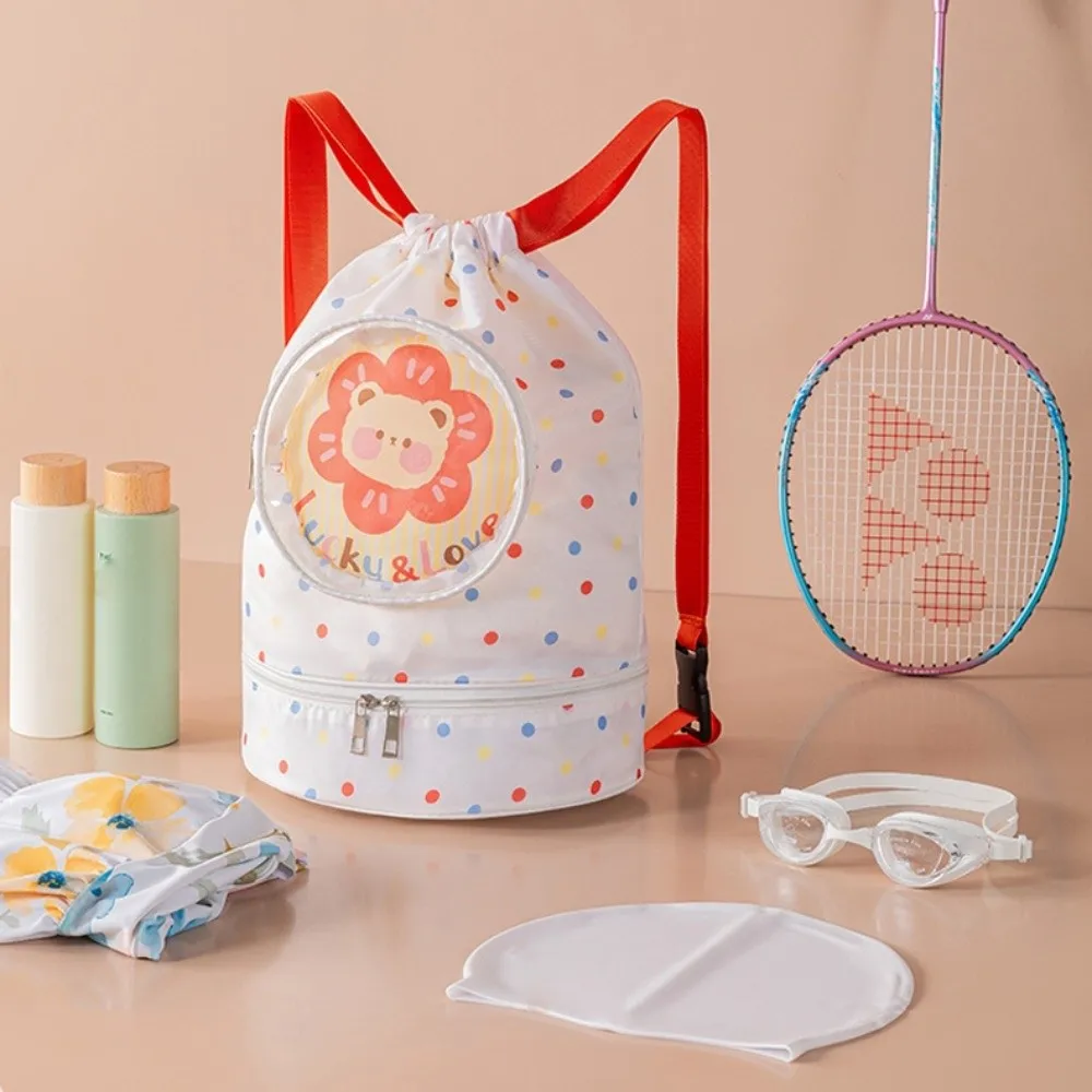 Waterproof Children's Swimming Bag Shoe Compartment Dry Wet Separation Kids Beach Bag Beam Mouth Cartoon Swimm Storage Bag