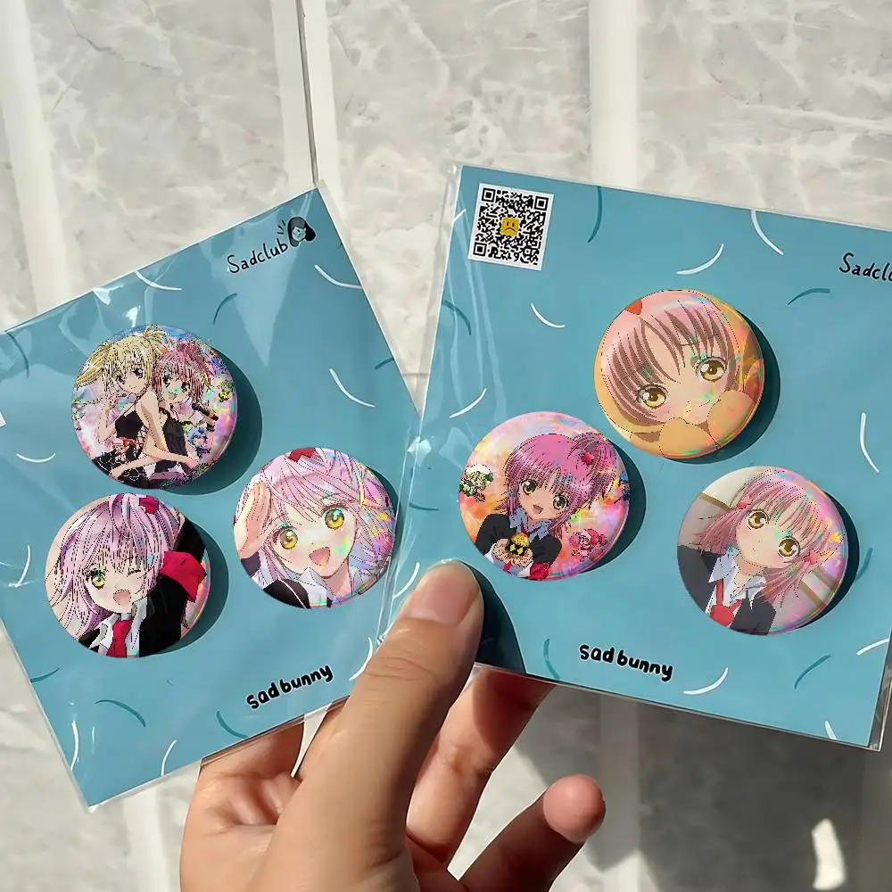 Anime S-Shugo Chara For Badge Personalized Custom Laser Reflective Badge Hologram Metal Enamel Pin Brooch Souvenir Gift
