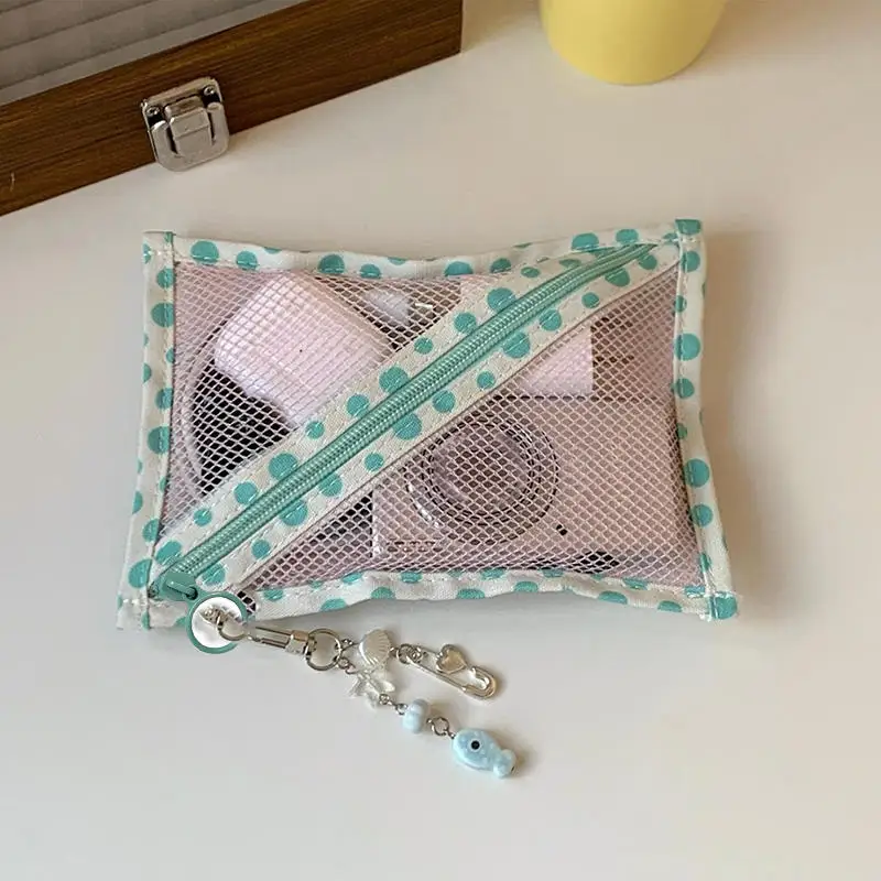Mesh Storage Pouch Multi-Purpose Portable Travel Bag Toiletry Chargers Organization Zipper Makeup Case Storage Bag