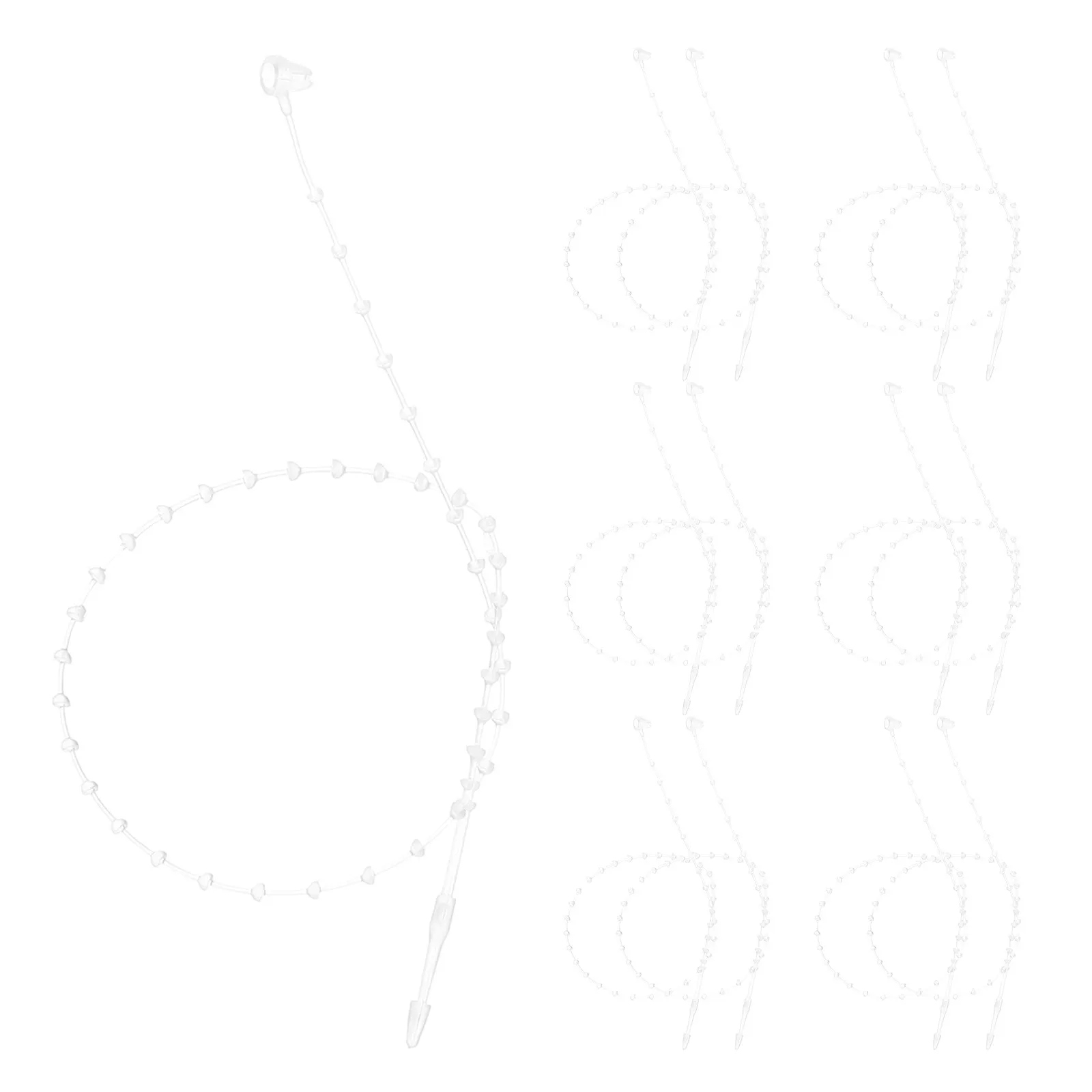 

1000Pcs Clear Beaded Loop Tie Snap Fasteners Transparent Tagging String Clothing Price Tag Hanging Display Tags Label String