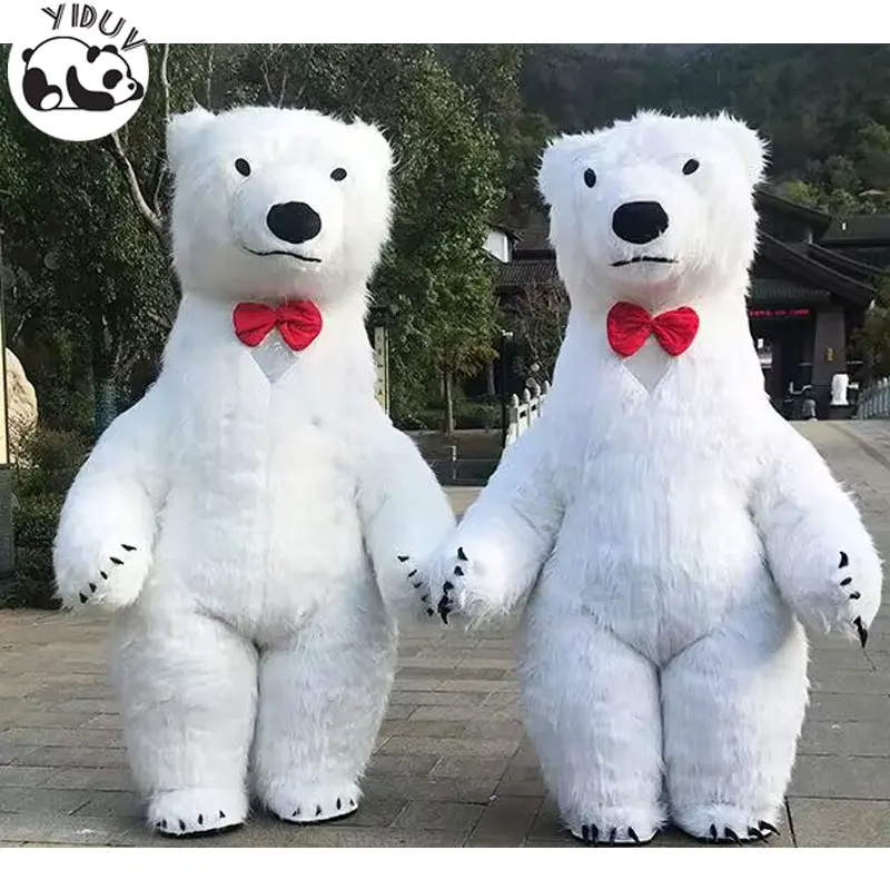 Disfraz inflable de oso Polar gigante para adultos, muñeco de dibujos animados de Panda, peluche marrón, mascota Cheburashka, conjunto inflable, Cosplay de Navidad