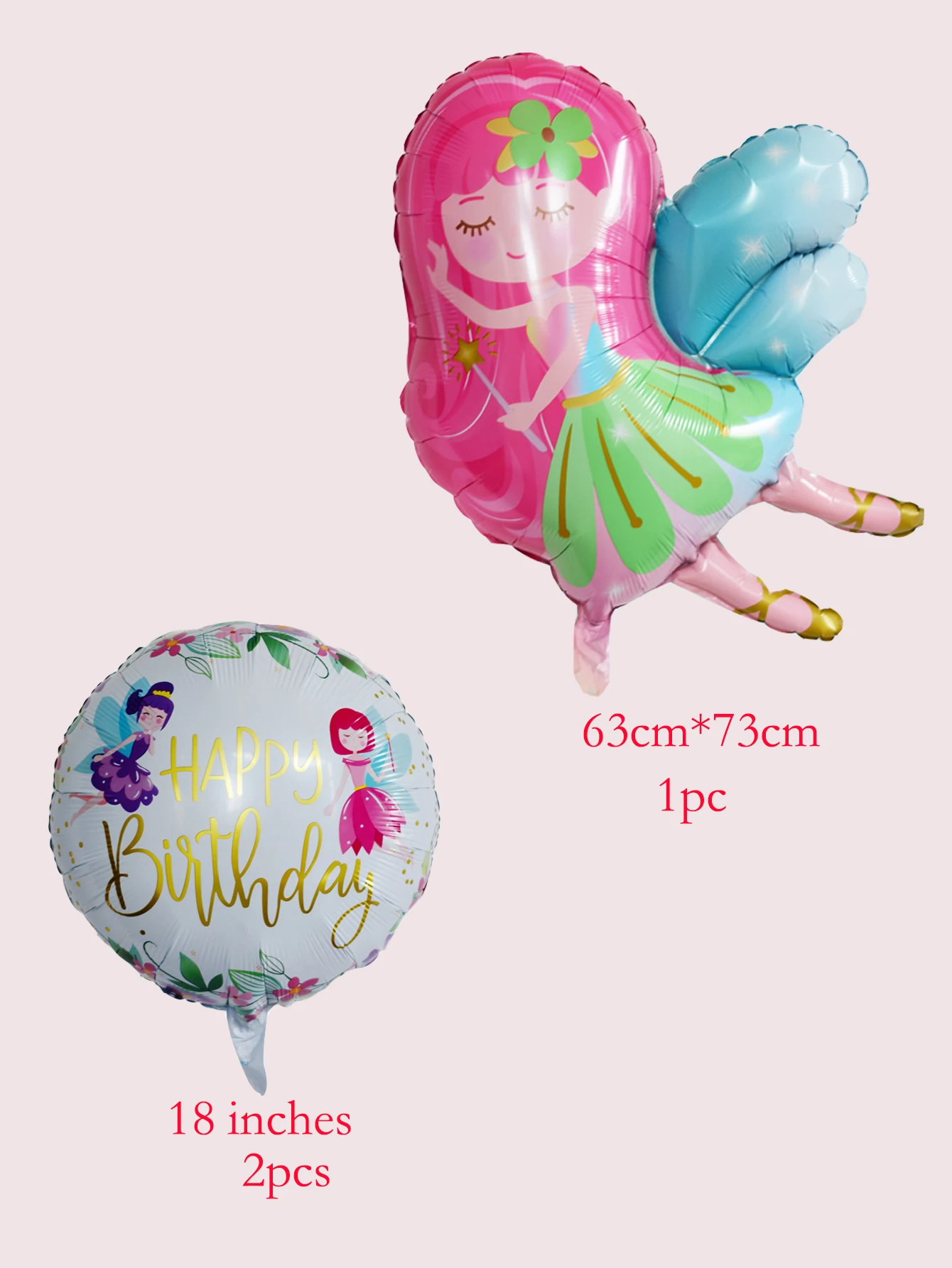 3 szt. Anioł wróżka balony foliowe z 18 cali anioł urodziny balon z helem dekoracje na imprezę urodzinową Baby Shower Girl — zdjęcie 3