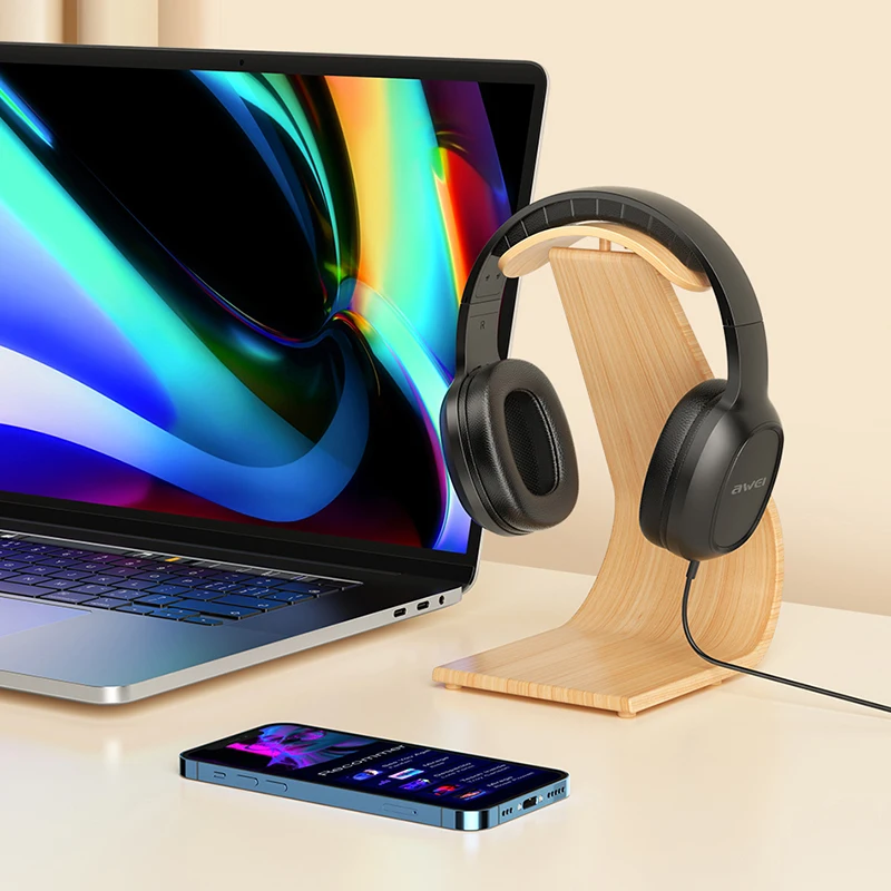 Awei-auriculares GM-6 con cable, cascos profesionales con Control de cable, micrófono, enchufe auxiliar de 3,5mm, para PC, ordenador y portátil
