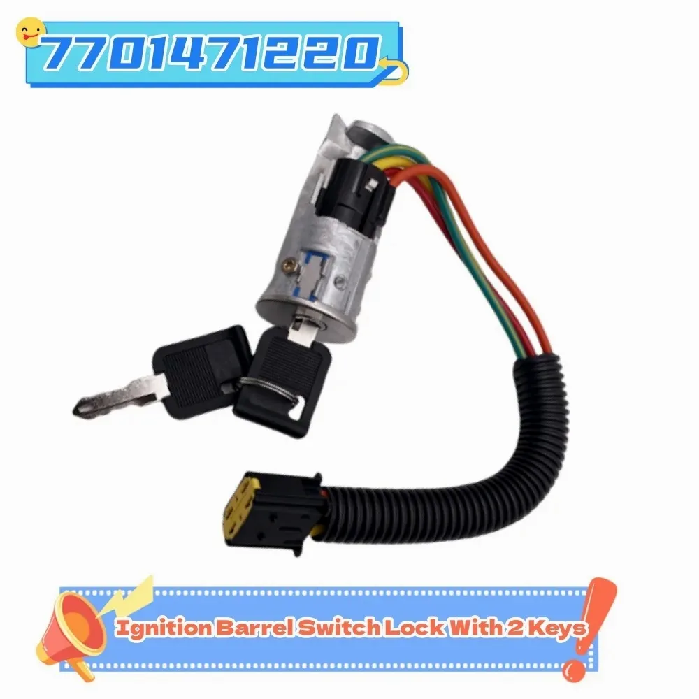 Interruptor de Encendido con Llave y 2 Llaves de Repuesto 7701471220 6001551102 7702296589 7701471098 para RENAULT LOGA Dacia Sandero Clio 95-05