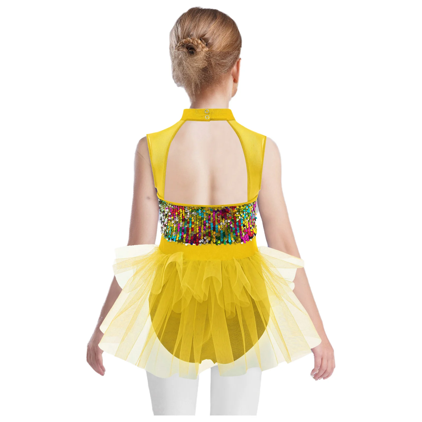 Niños Niñas gimnasia traje de actuación de baile de Jazz latino recorte borlas Leotardos Body lentejuelas brillantes línea danza cuerpo Tops