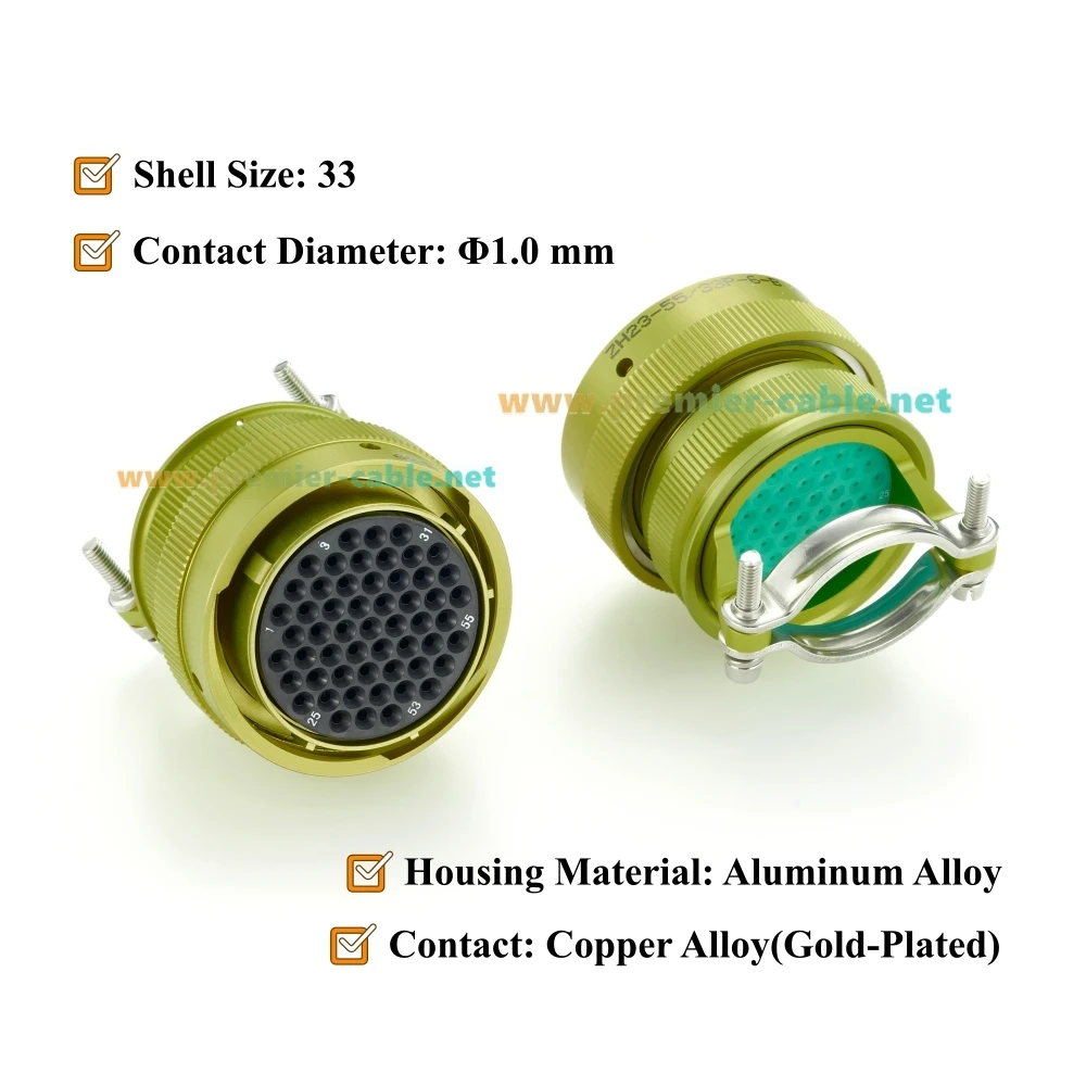 СНЦ23 Series 55 Pin Female Bayonet Electrical Connector, ZH23-55/33P-6-B, СНЦ23-55/33P-6-B, SNTs23-55/33R-6-V