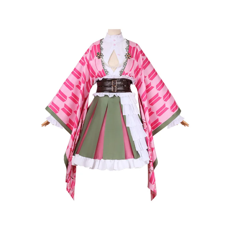 Anime Mitsuri Kanroji Cosplay Costume Mitsuri Kanroji Costume Wig Outfits Halloween Party view 2