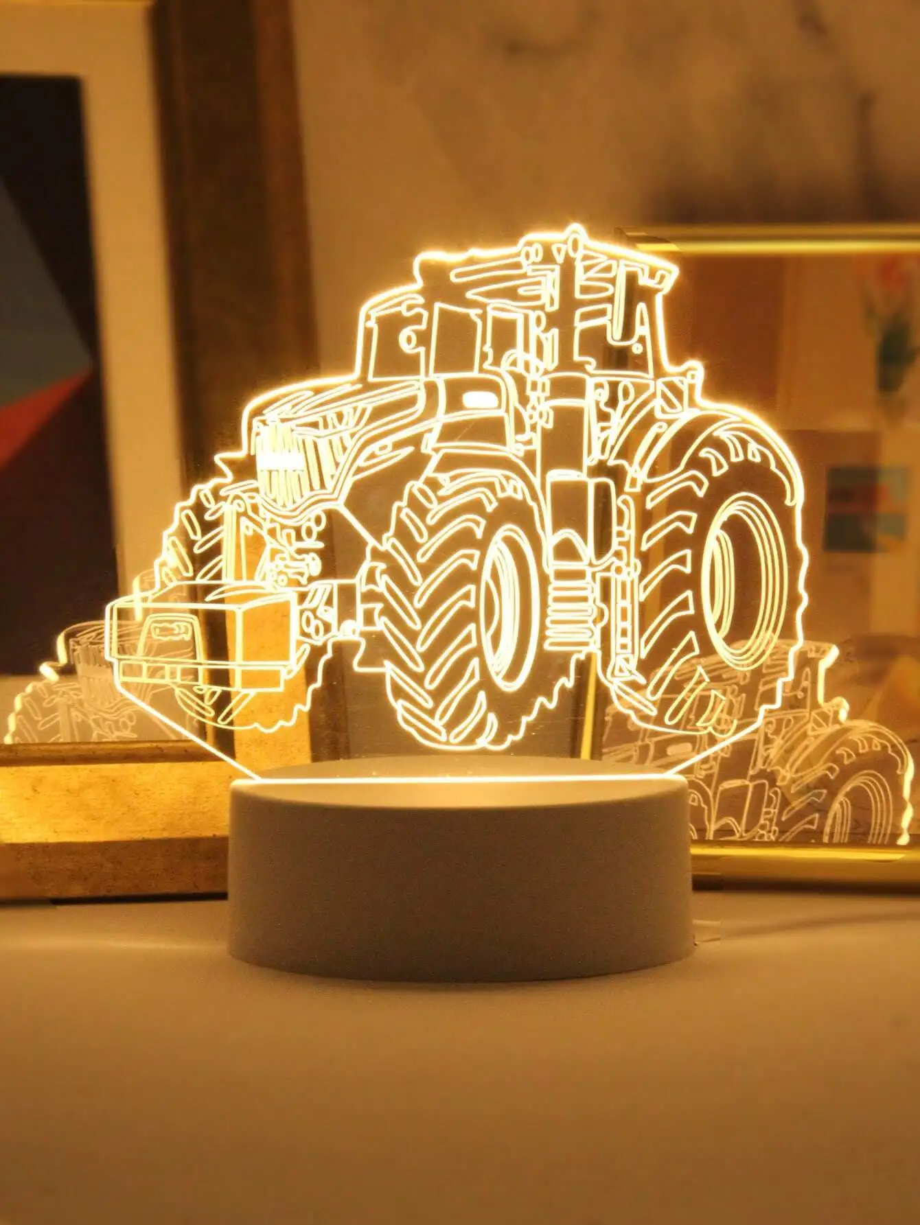 1 قطعة USB 3D رافعة شوكية لودر أطفال بالريموت كنترول ضوء الليل الإبداعي