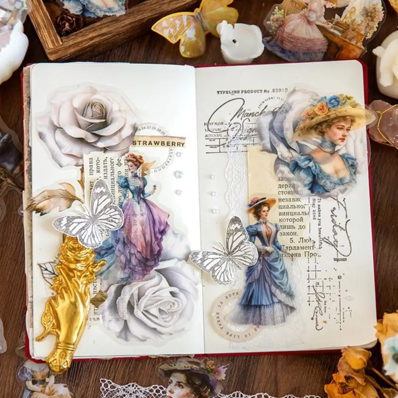 Y5la Art Crafts Carte Making Scrapbook Sticker, 1 feuille Scrapbooking Sticker Decors