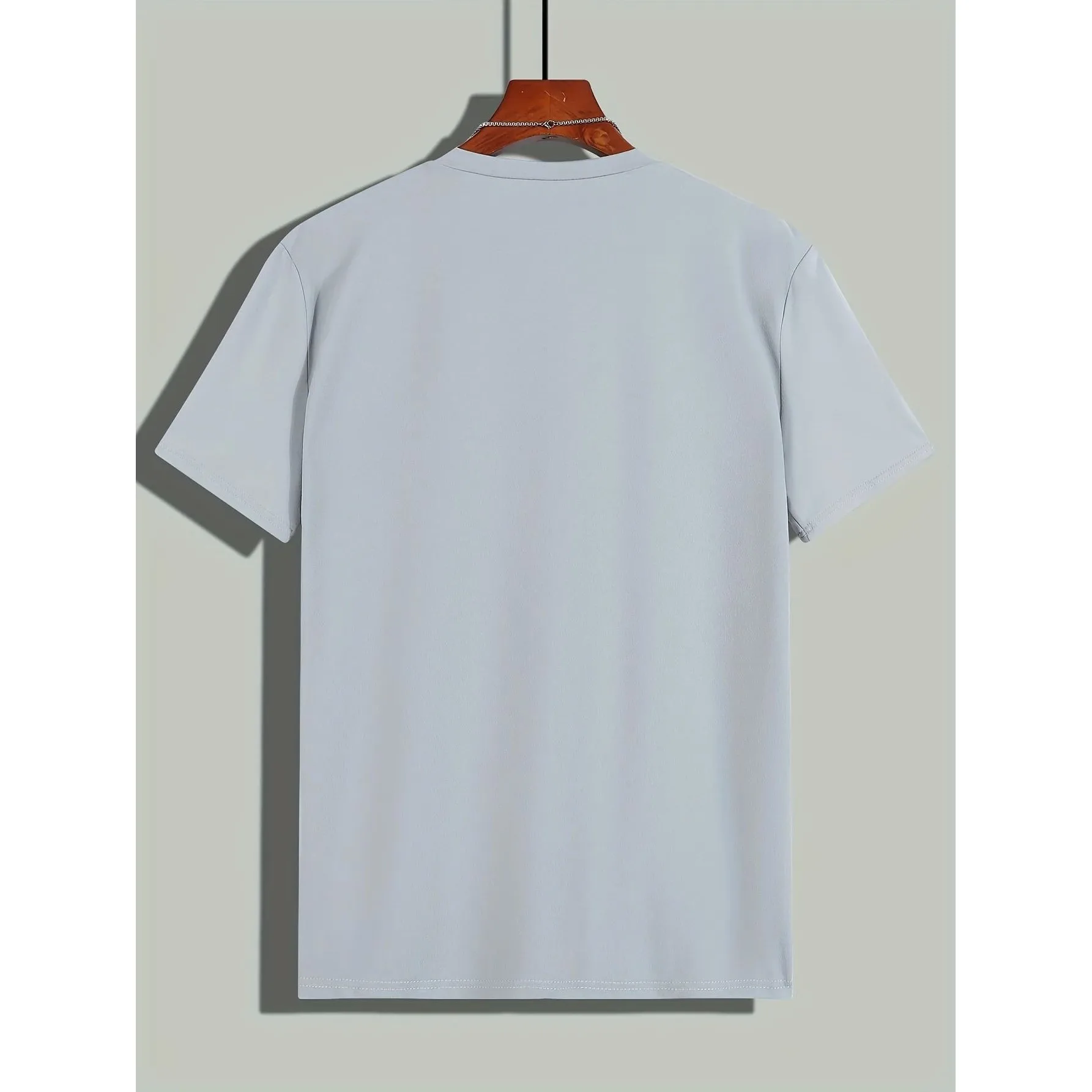 قميص صيفي للرجال بقصة فضفاضة مريحة، مقاس 00٪ قطن مع طباعة حروف، ياقة مستديرة، مريح وقابل للتنفس بأسلوب شبابي #2