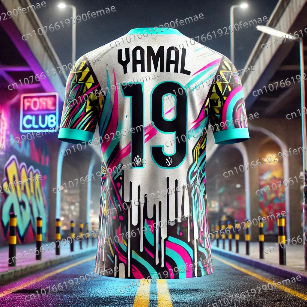 2025 Latest Spanish Yamal Printed Men's Football Sweatshirt, Breathable and Speed Drying Jersey for Daily Matches and Training