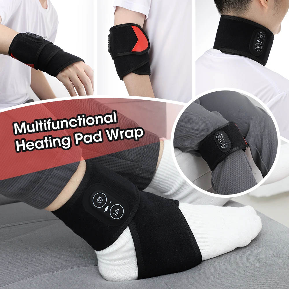 36pcs LED Beads 660&850nm Red Light Heating Belt 3 Levels Heating and Vibration Wrist Wrap for Leg Arm Ankle