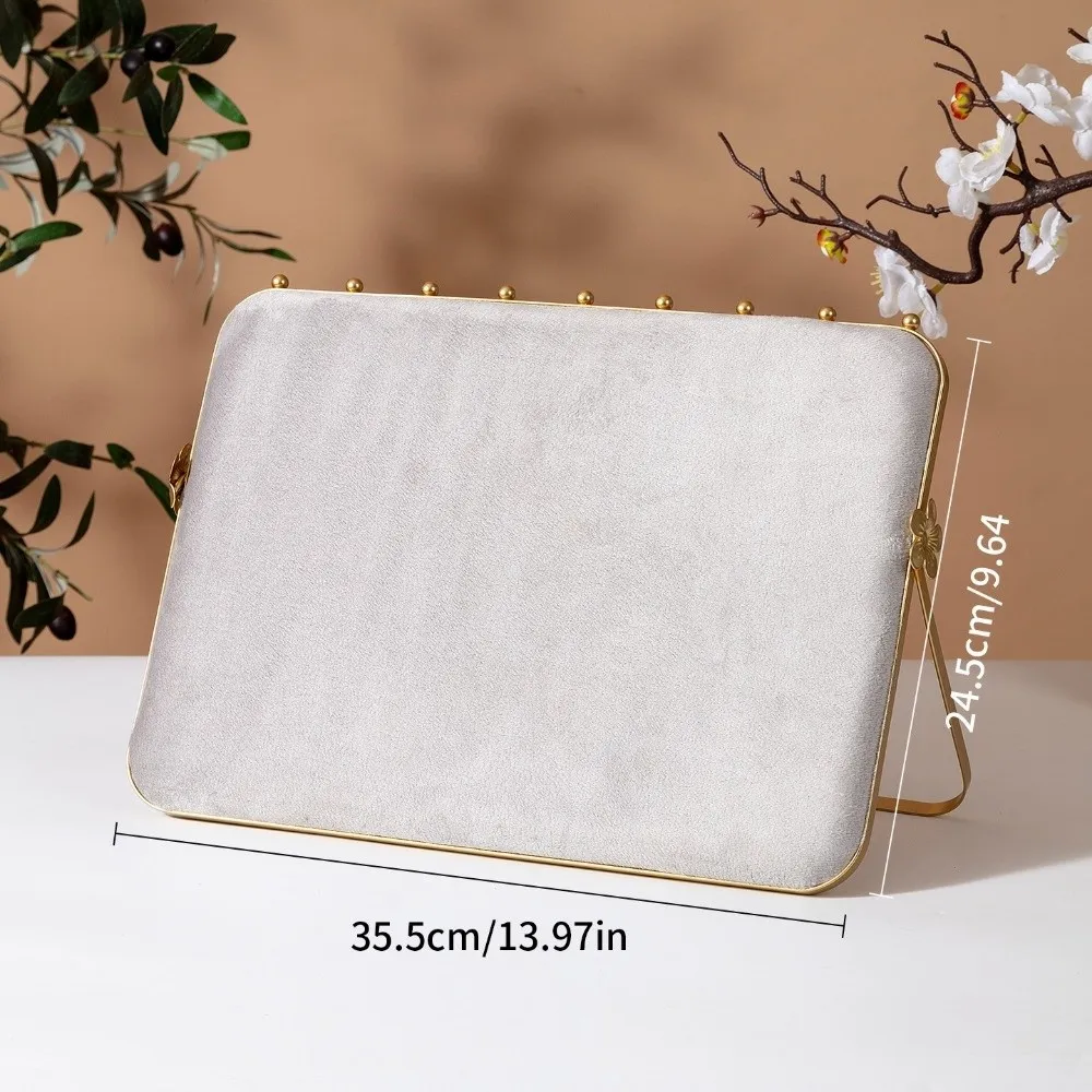 

New Velvet Jewelry Display Stand Green Double-Sided Necklace Storage Rack Cloth Necklace Organizer Jewelry Shop Window