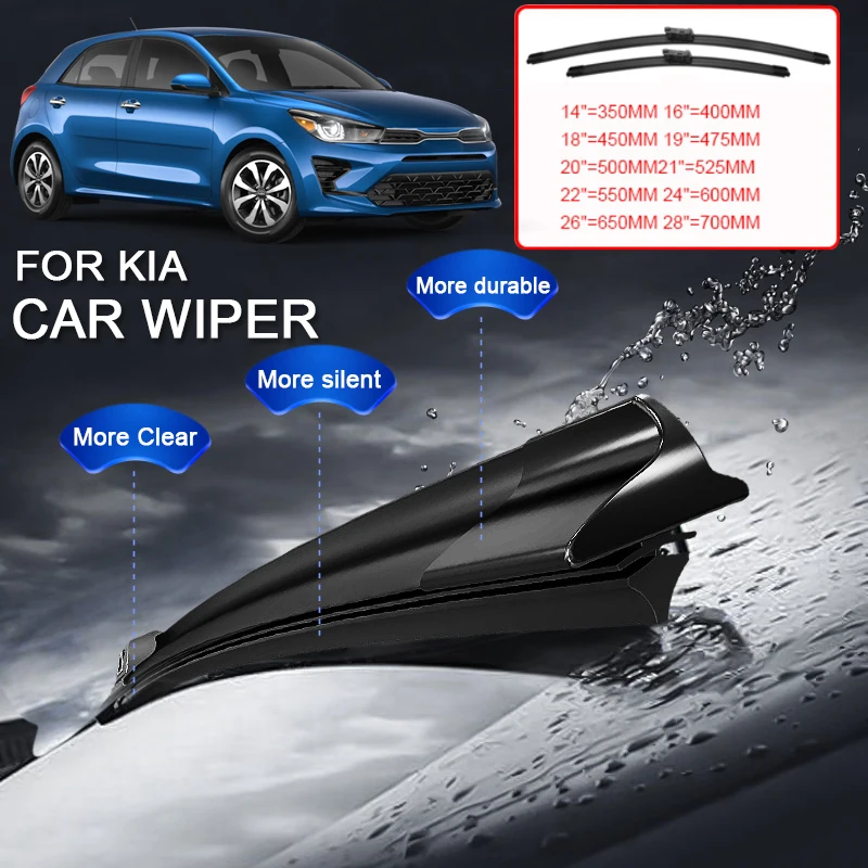 2PCS Car Blade Windshield Rubber Wiper For KIA STINGER CEED XCEED K3 SERATO FORTE K5 OPTIMA PEGAS PICANTO MORNING RIO SOUL SK3