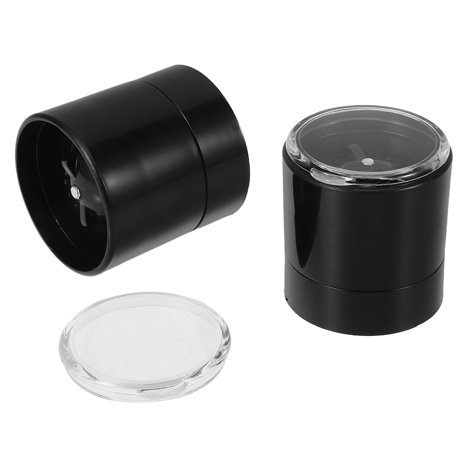 

2 Pcs Grinder Poor Filter Water Circulation Pump Mini Stainless Steel Cap Covers Mill Lid Pepper Caps Salt Top Black