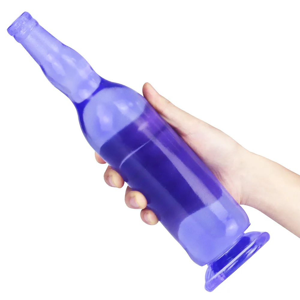 Huge bottle Anal Dildo Man Butt Plug Anal Sex Toys Vagina Anus Expander Suction Cup Silicone Beer Bottle Sex Toy for Adult Gay