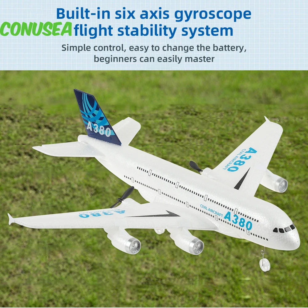 3Ch 2Ch A380 Rc Flugzeug Flugzeuge Fernbedienung Schaum Flugzeug Glide Fixed Wing Aircraft 6 Gyroskop Modell Flugzeug spielzeug hobbies