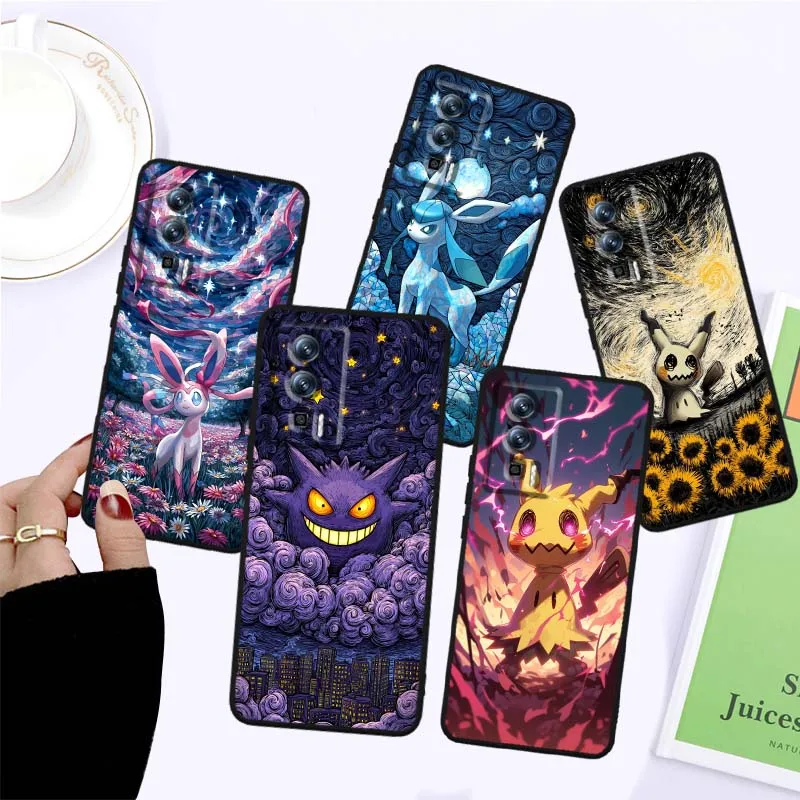 

P-Pokemons Cartoon Cute For Xiaomi Redmi 12 13C 12C 13 10C 9T A2 9A 9C 7A Note 10S 8T 10 9 8 Pro 4G 5G Black Phone Case