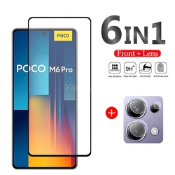 For Xiaomi POCO M6 Pro Glass Screen Protector Film Glass For POCO M6 Pro Tempered Glass Full Glue Camera Film POCO M6 Pro Glass