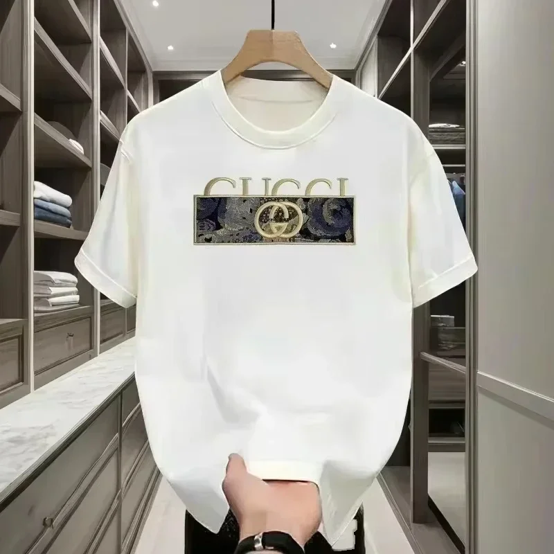 2026 New Spring Summer New Arrival Letter-printed Men's Cotton Short-sleeve Round-neck T-shirt Men Women Clothing Pure Casual