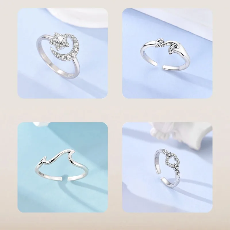 Women's Clover Adjustable Ring, Hummingbird Design Gift