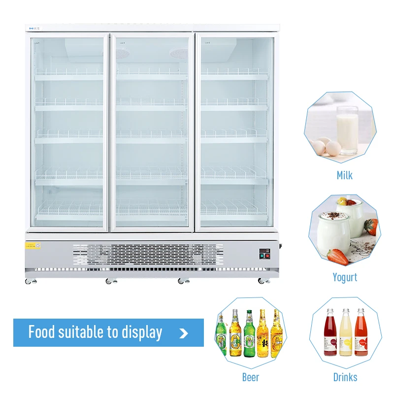 Commercial Upright Glass Door Vertical Display Freezer