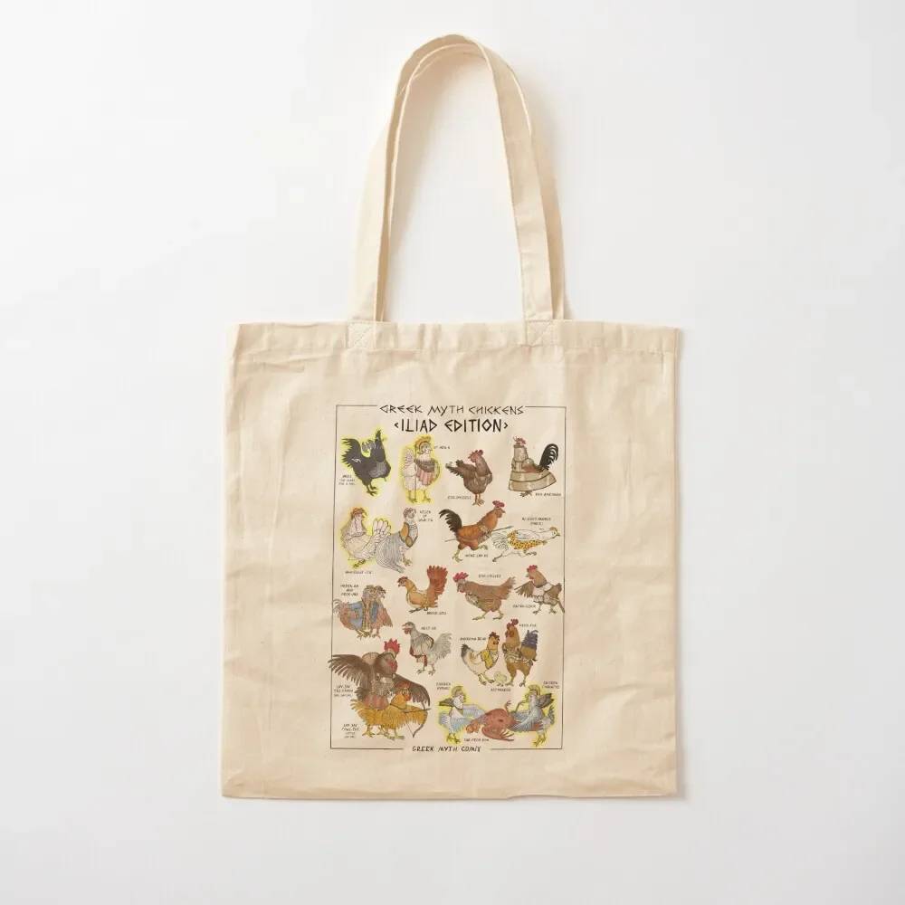 

Greek Myth Chickens - COLOUR Iliad Edition (no background) Tote Bag eco pack sac pour femme tote bag university Shopper Tote Bag