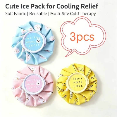 3pcs portable foldable hot and cold reusable ice packs, physical cooling cloth, relieves pain, suitable for home sports injuries