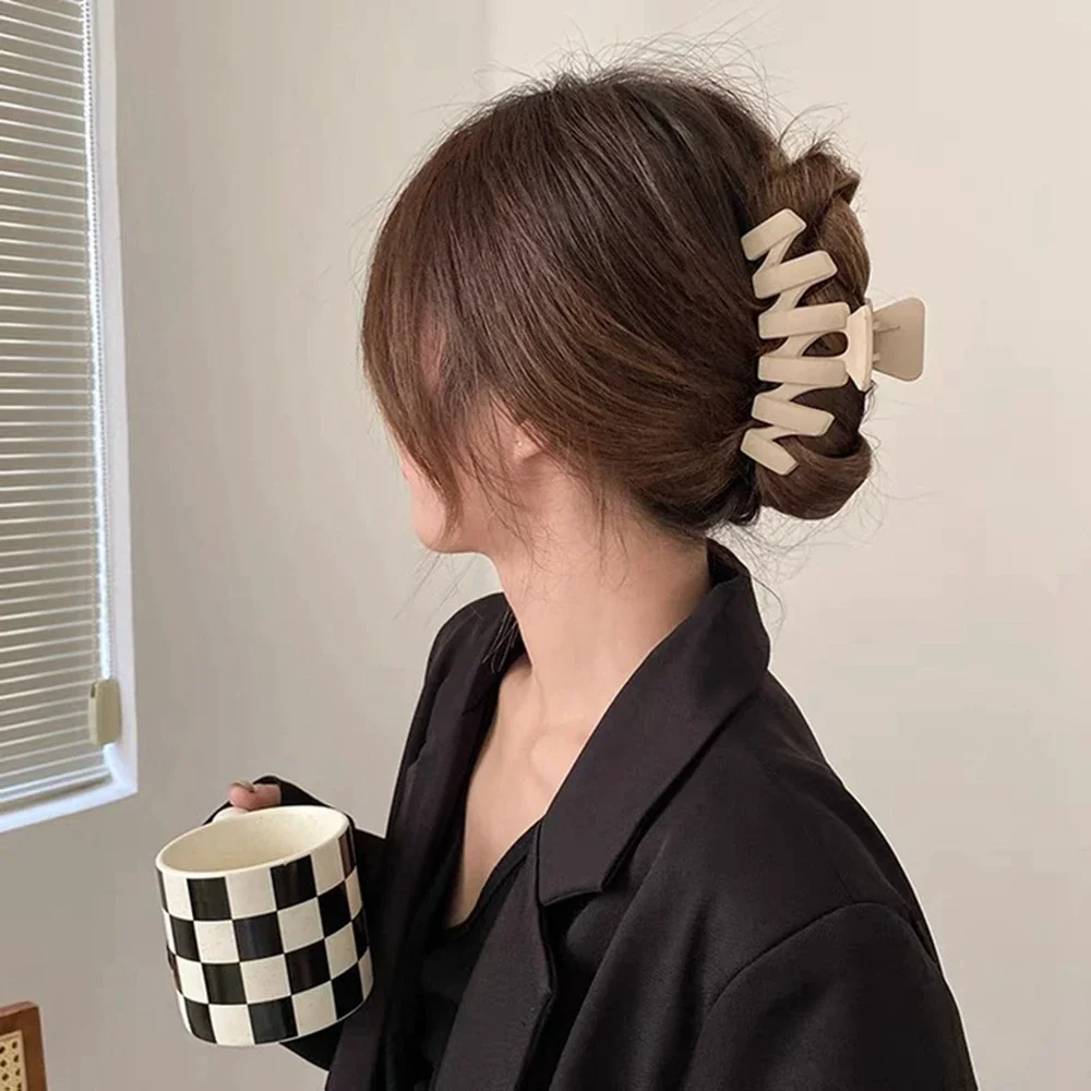 1 Stuk Koreaanse Koffie Zwart Groot Haar Klauwen Acryl Haarspelden Haarspeldjes Krab Haarclips Hoofddeksels Voor Dames Meisjes Haaraccessoires