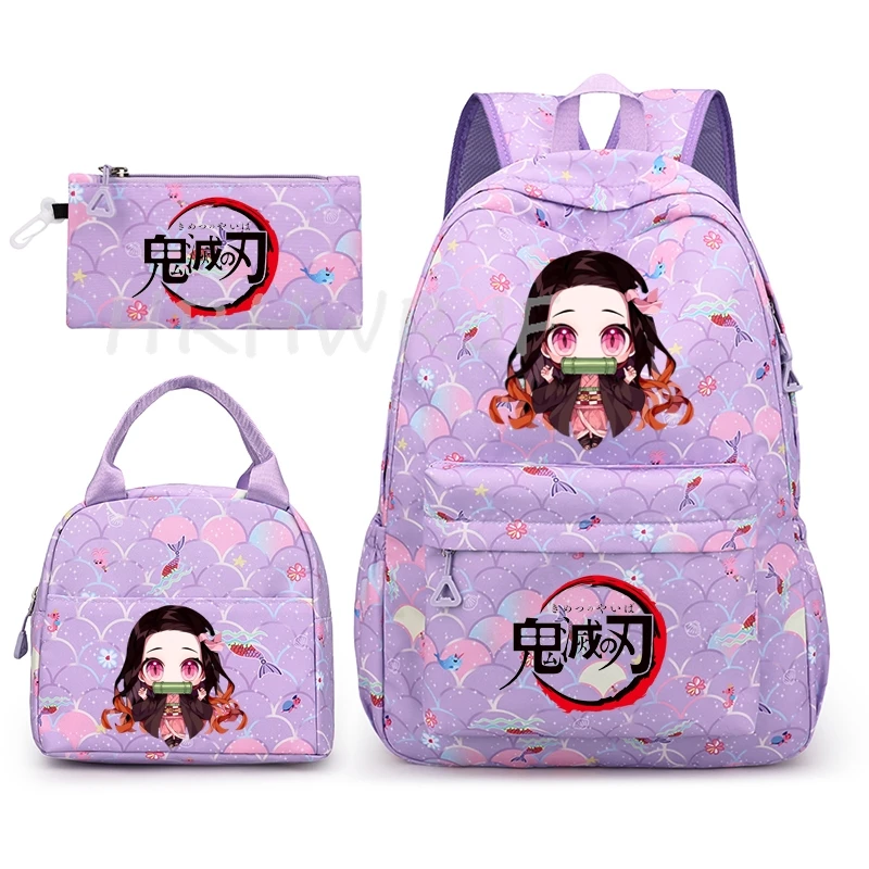 Demon Slayer nezuko kamado Backpack Cute School Bags For Girls Boys Pockets Kawaii Teens Laptop Backpack Harajuku Mochilas YK2 view 6