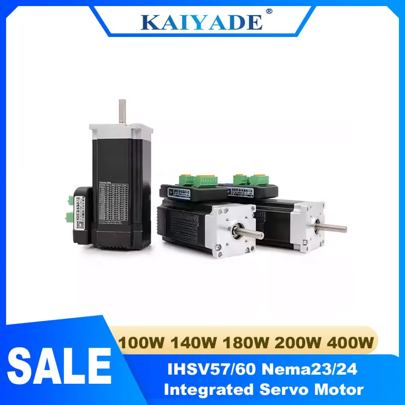 Integrated Servo Motor 100W 140W 180W 200W IHSV57-30 Nema23 57mm 60mm AC 3000RPM 36V DC with DSP Control Chip for CNC Machine