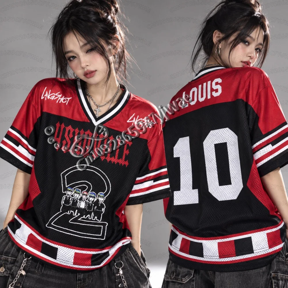 2026 Men's Women's LNGSHOT V-neck Jersey Girl Casual Sports 3D Print Graphic T-Shirt  OHYUL LOUIS Fans Gifts  Women T-Shirt