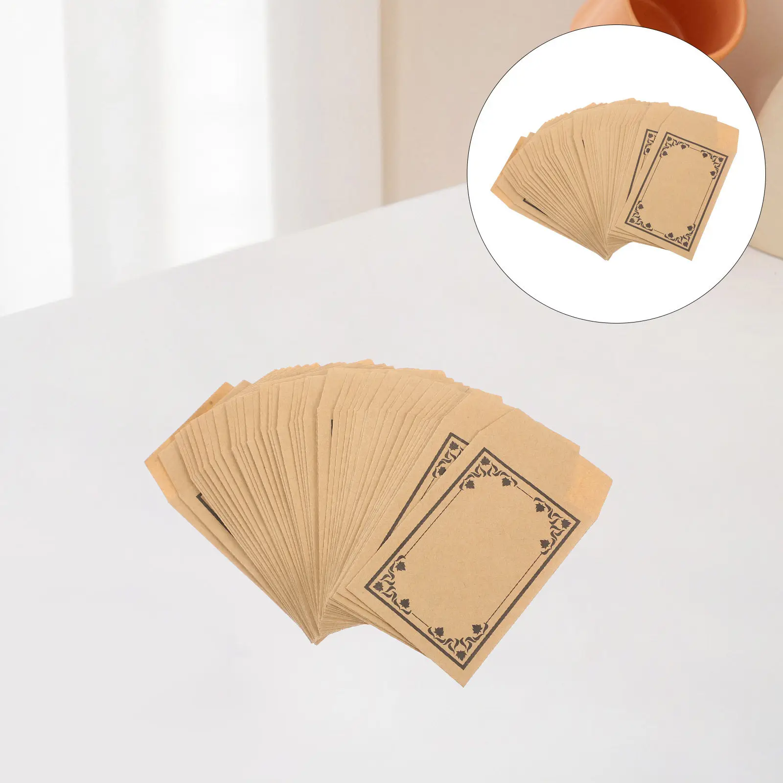 

50Pcs Brown Kraft Envelopes Self Sealing Compact for Coins Cash Budgeting Mini Money Envelopes Currency Organizer Small Paper