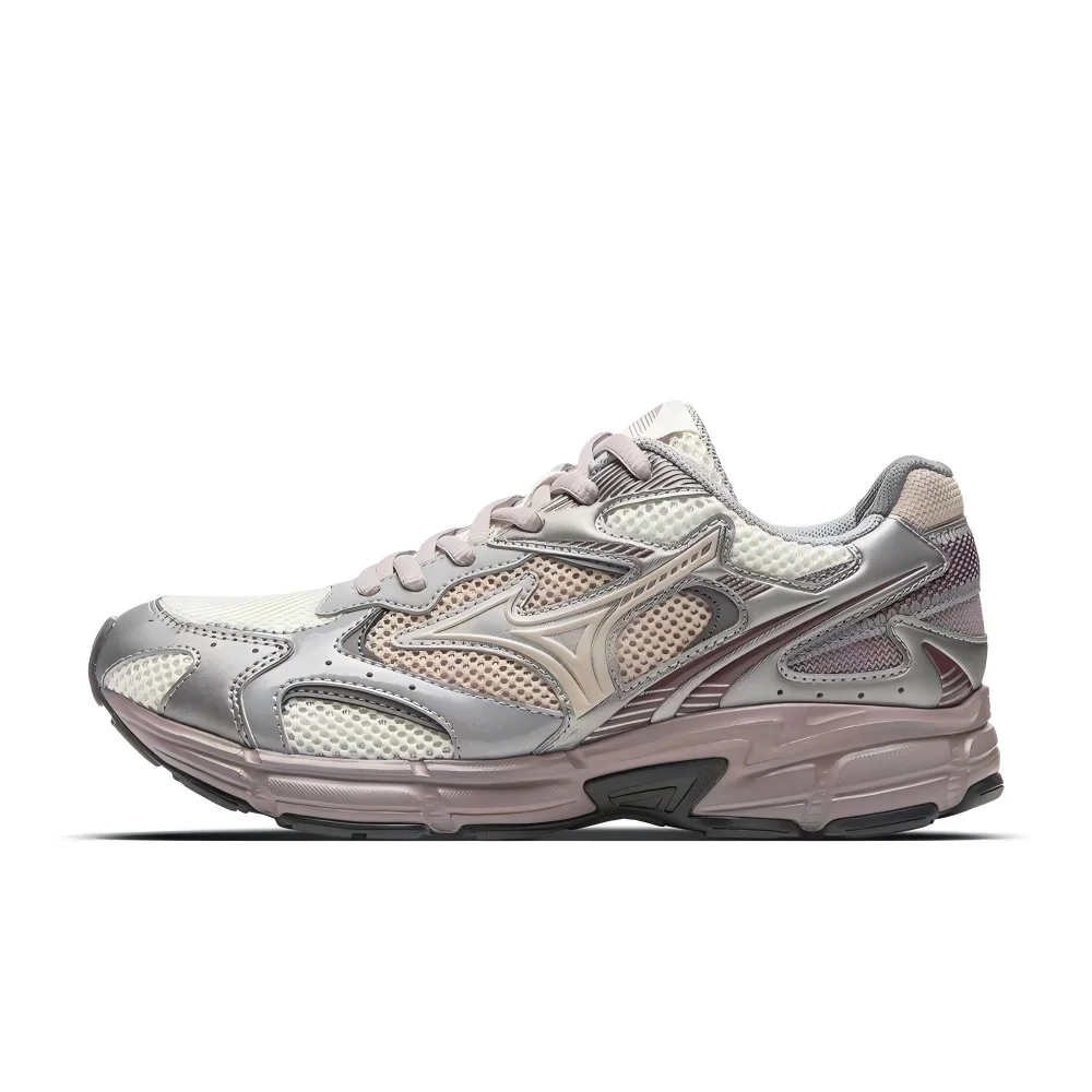 Mizuno Speed 2K Unisex Low-Top Running Shoes – Gray/Silver, Ice Berry Pink Accents, Retro Style, Versatile Comfort D1GH252905