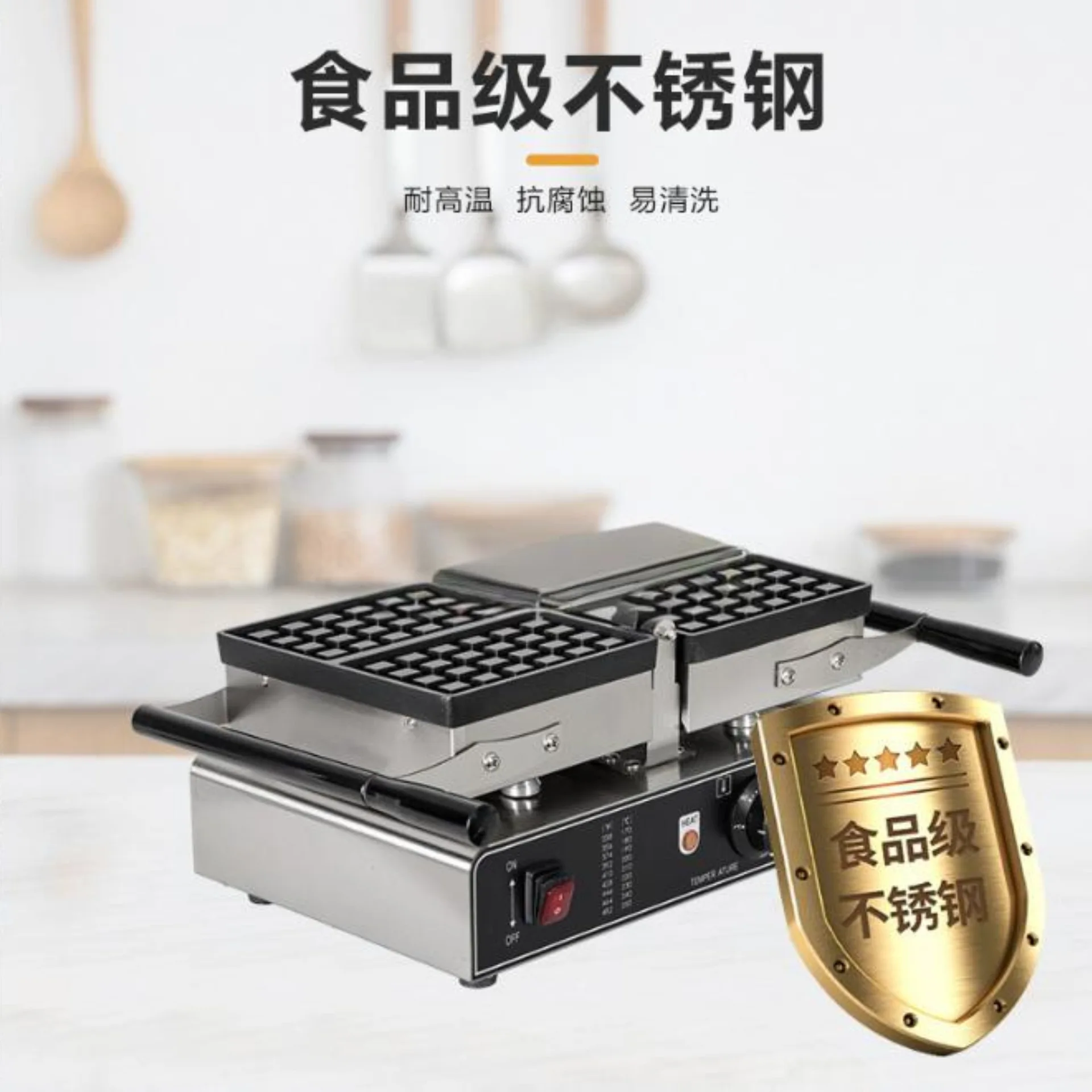 

Factory Direct Sales Square Waffle Machine Two Pieces Four Pieces Eight Pieces Waffle Stove Generation Electric Cake Bell
