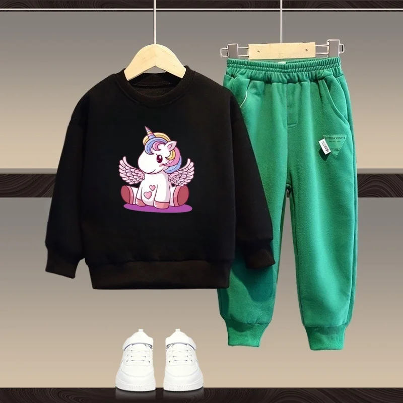 

Осенний комплект детской одежды для мальчиков, детские толстовки с мультяшным принтом для девочек, пуловер, топ и брюки, костюм, спортивные костюмы с длинными рукавами