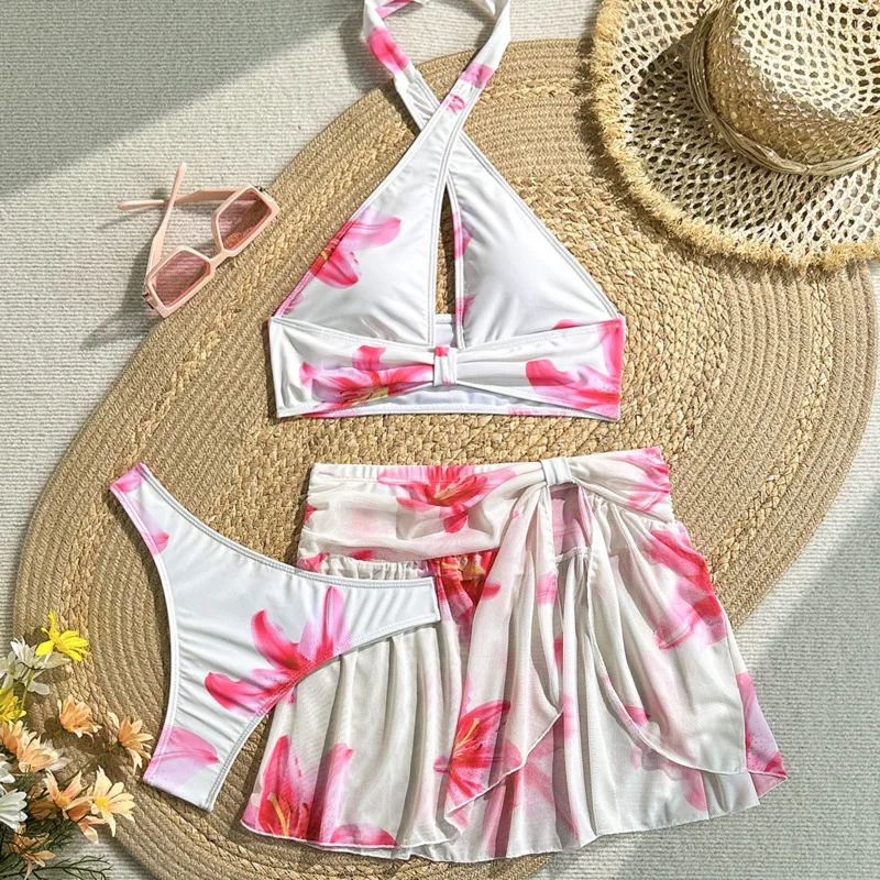 

New Sexy 3Pcs Bikinis Set Female Swimsuit Women Three-Piece Swimwear Beach Swim Wear Bathing Suits Brazilian Bikini Pool Bather