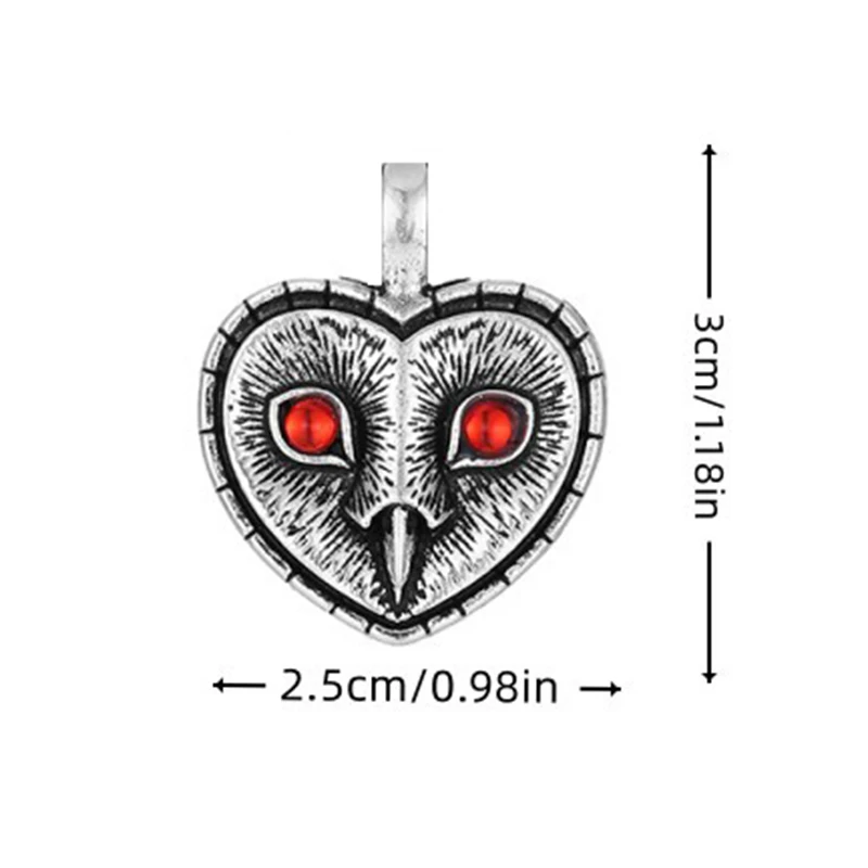 Trendy Retro Silvery Heart Owl Pendants For Necklace DIY Making Unisex Jewelry Handmade Pendant Charms