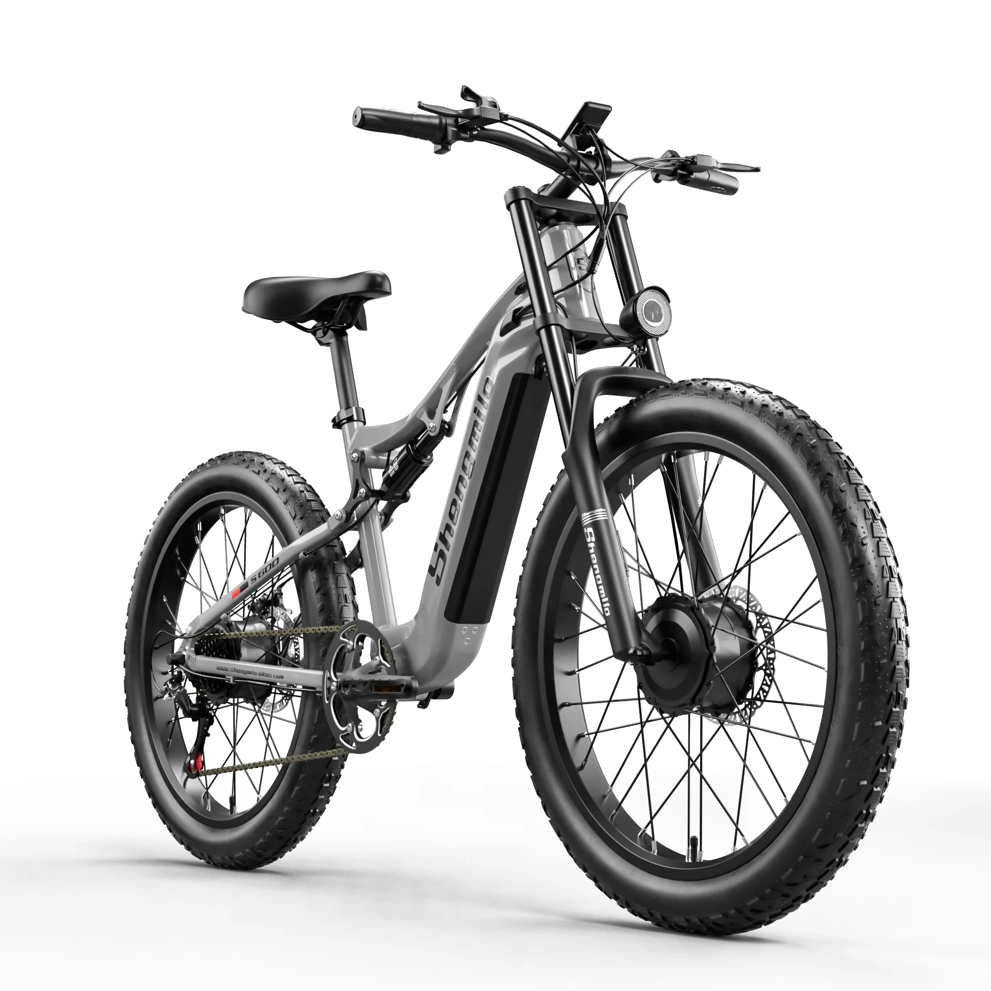 Shengmilo S600 الكبار 2000 واط دراجة كهربائية للرجال E-Mountain ebike مع محركين، بطارية 48V840WH، 26 "دراجة كهربائية بإطارات سميكة
