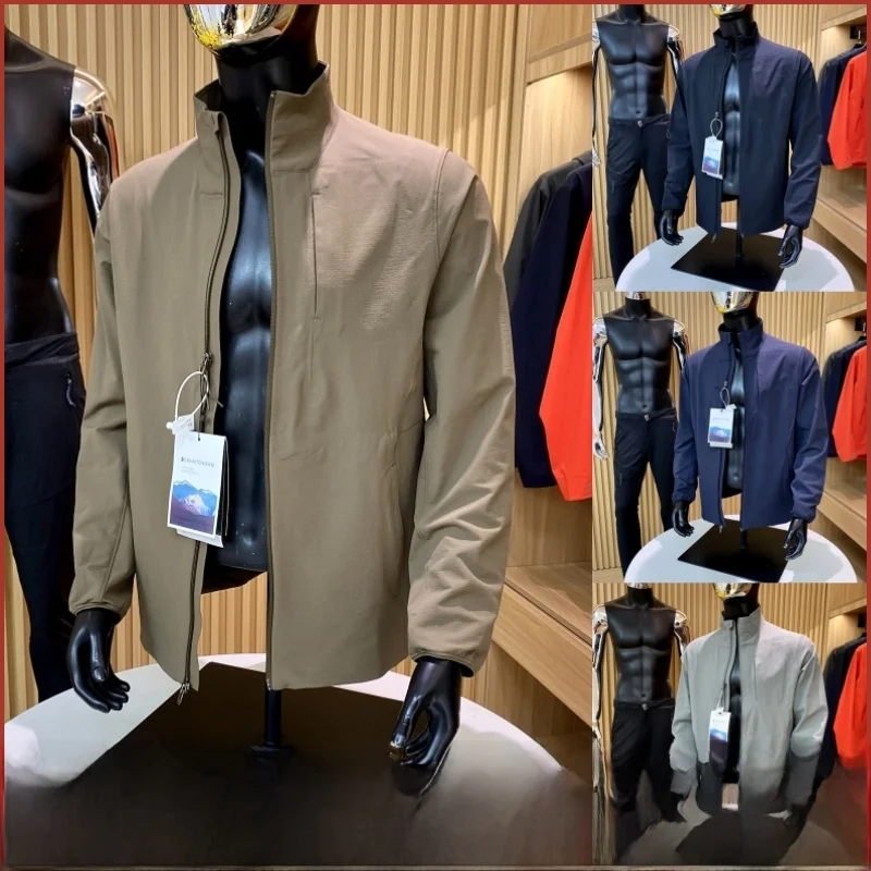 

Outdoor Men's Jaet Windproof Water-resistant Stand Collar Commuter Functional Coat Youth Trend Stand Fit Long Sve Zipper