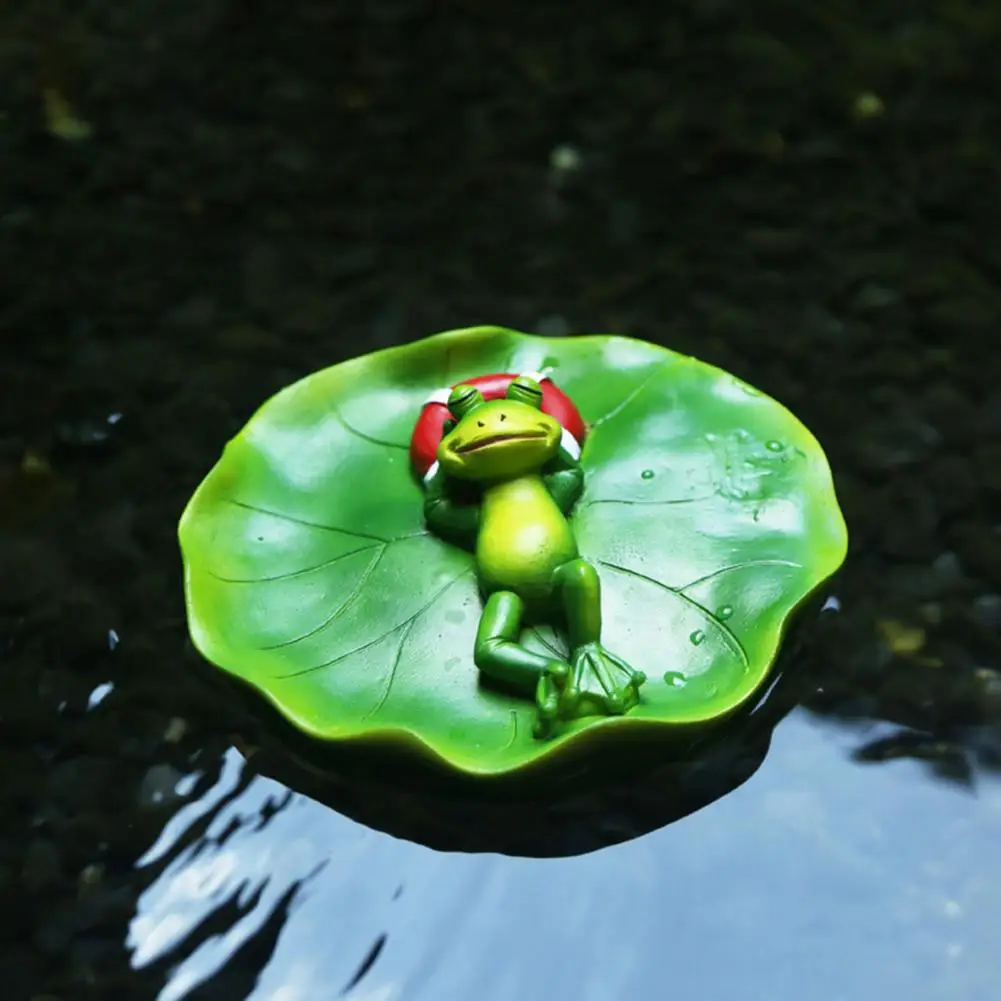 Garden Statues for Water Features Realistic Floating Frog Pond Ornament Weather Resistant Resin Statue Garden for Backyards