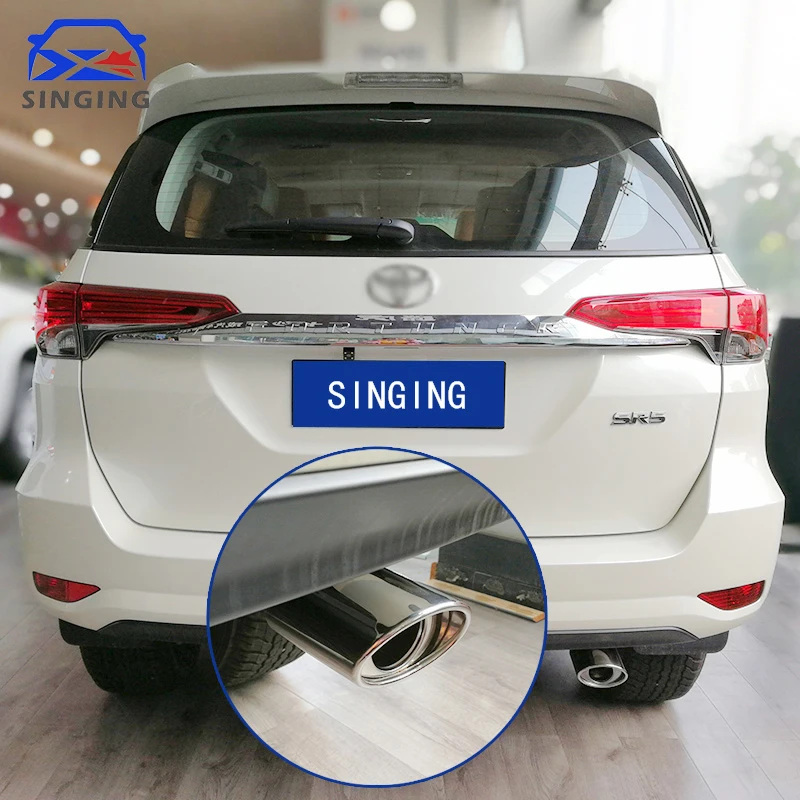 For Toyota Fortuner SW4 2015 2016-2020 Car Stainless Steel Rear Exhaust Pipe Muffler Tail Car Accessories auto parts decoration