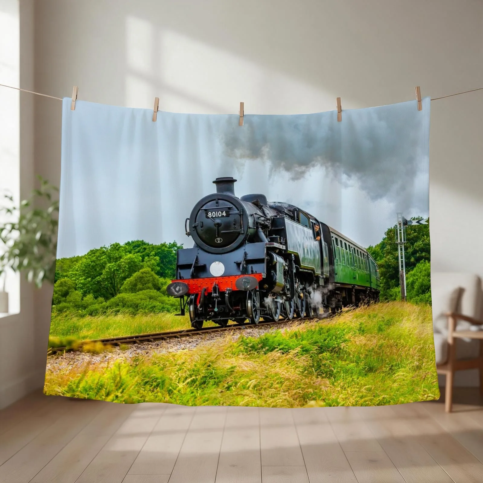 Under full steam Throw Blanket Furry Single Bed Fashionable Plush Blankets