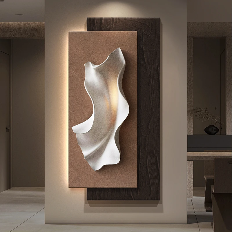 Modern Entrance Decoration Painting Corridor Hanging Painting Vertical Version Living Room Led Light Painting Wall Lamp Night