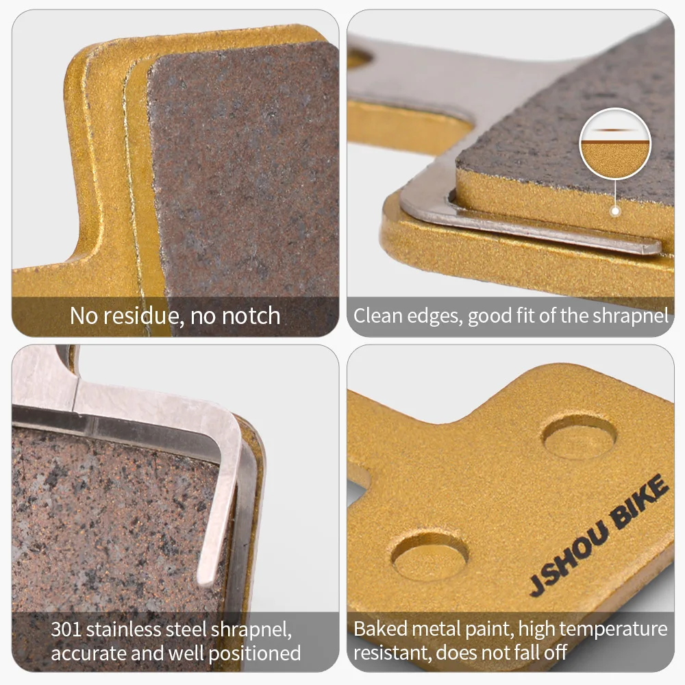 وسادات فرامل الدراجة المعدنية بالكامل من JSHOUBIKE مقاومة للاهتراء ومنخفضة الضوضاء لـ Hayes: Sole، MX2/ MX3/ MX4/ MX5، CX5، GX-C، GX2 #4