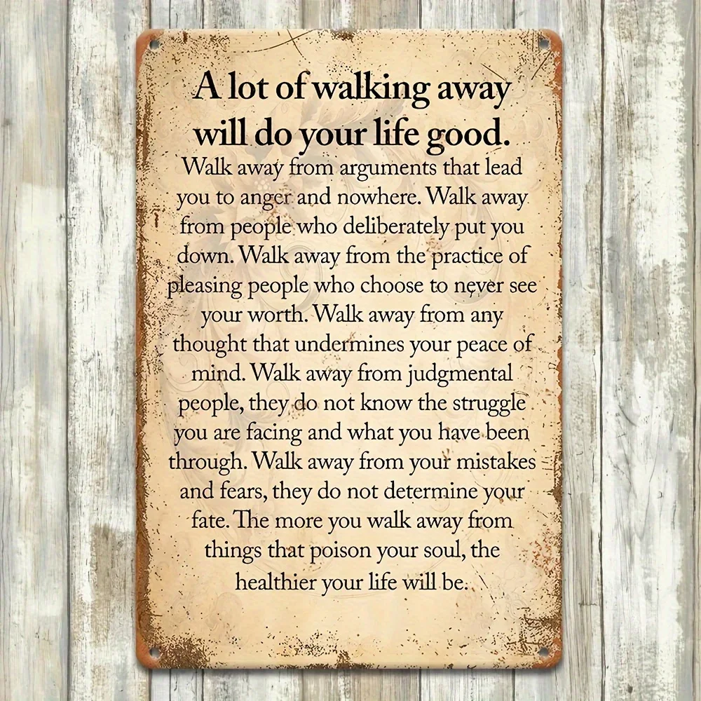 1PC Inspirational Iron Wall Decor for Home Office Portrait Hanging Weatherproof Metal Sign Perfect Gift for Men Without Desire